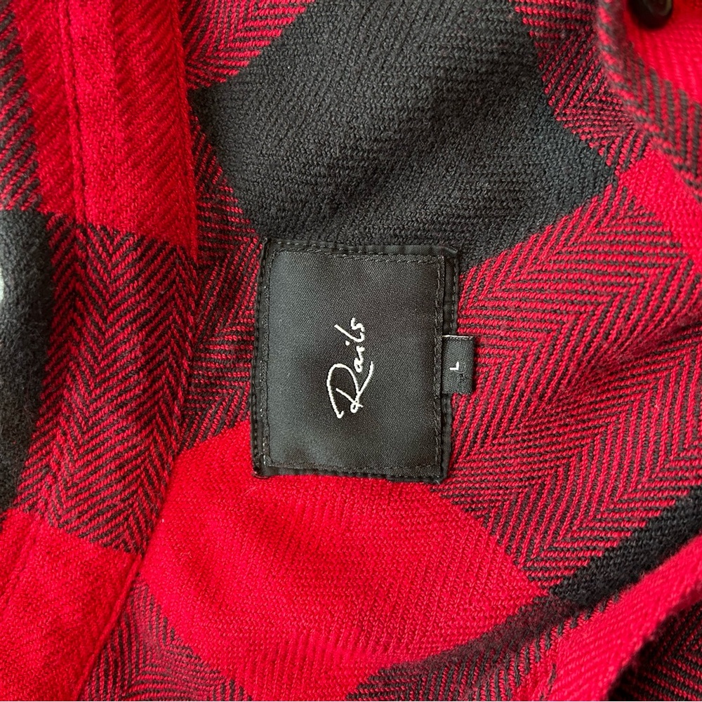 RAILS Larsson Embroidered button down in crimson jet. Tribal. Buffalo check. EUC - Picture 10 of 13